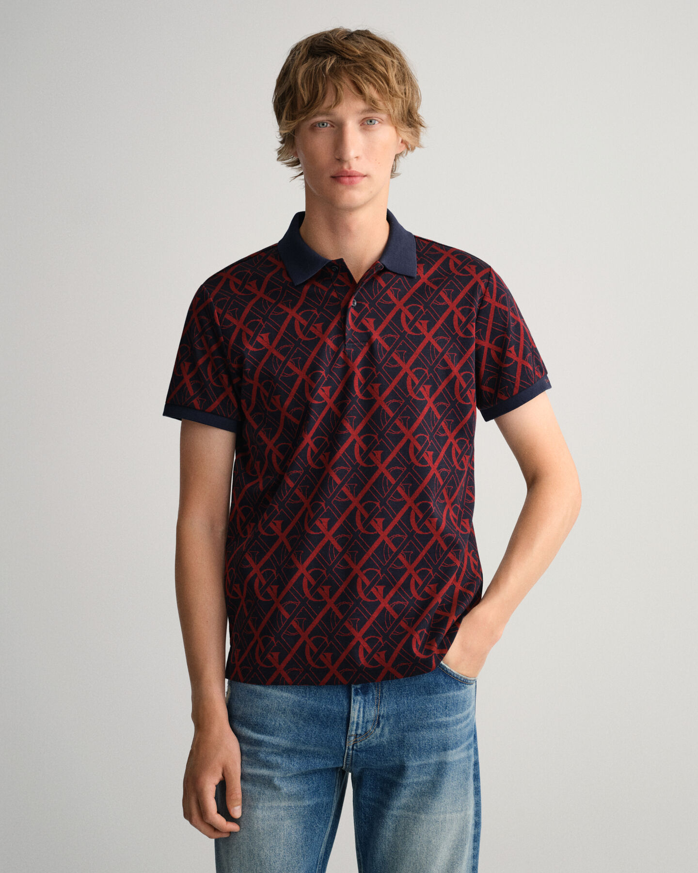 Louis Vuitton Classic Short Sleeve Pique Polo Red. Size S0