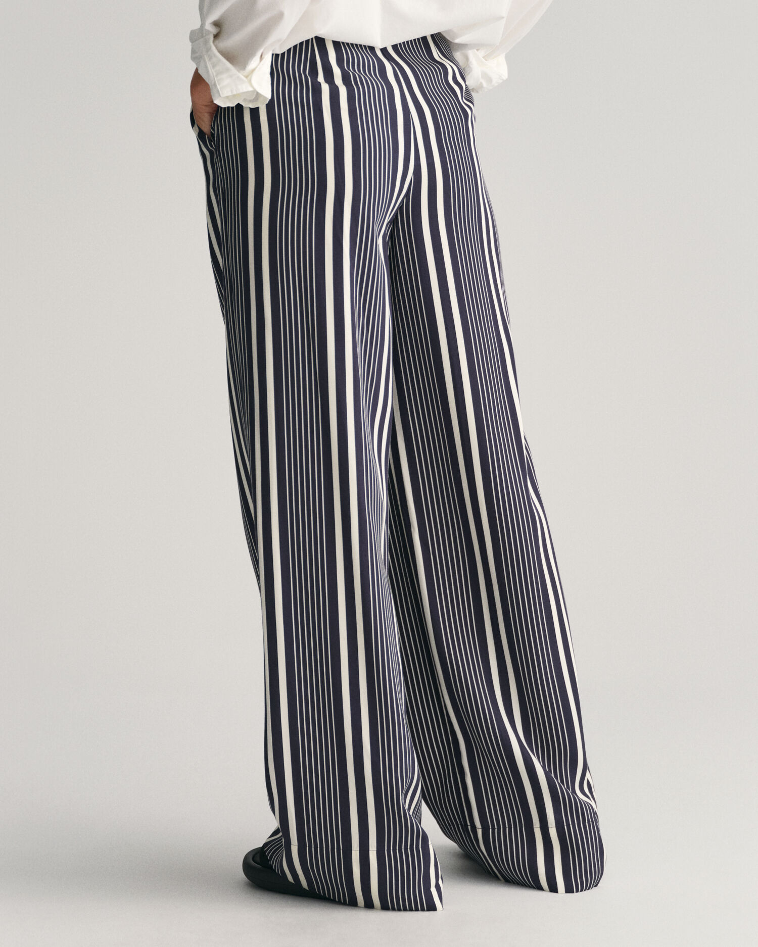 Black and white clearance striped loose pants