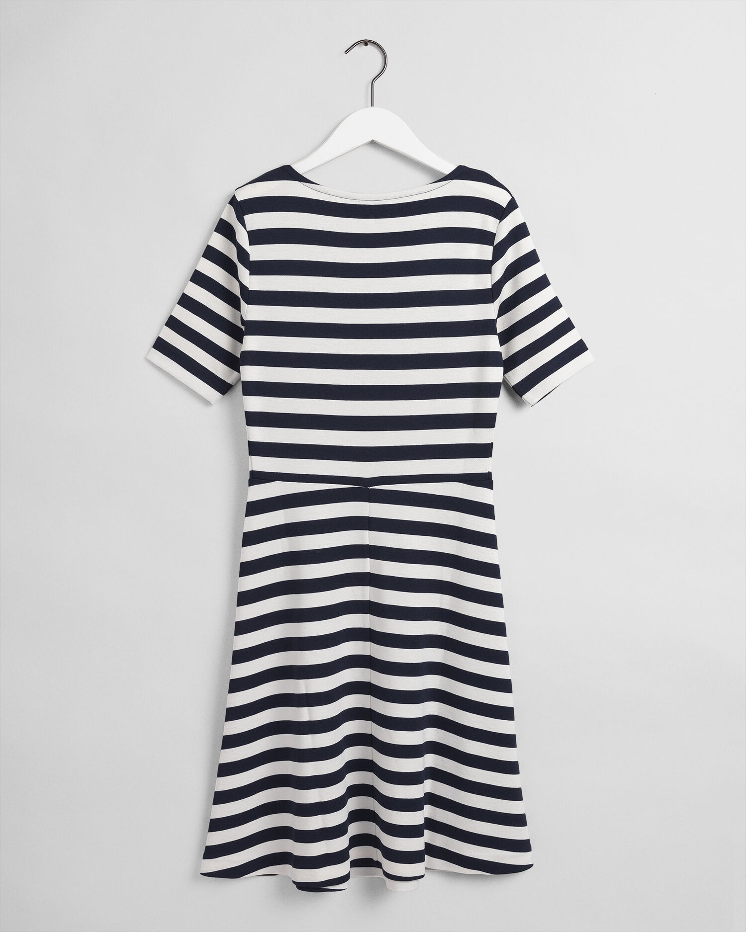 Fit and discount flare striped dress