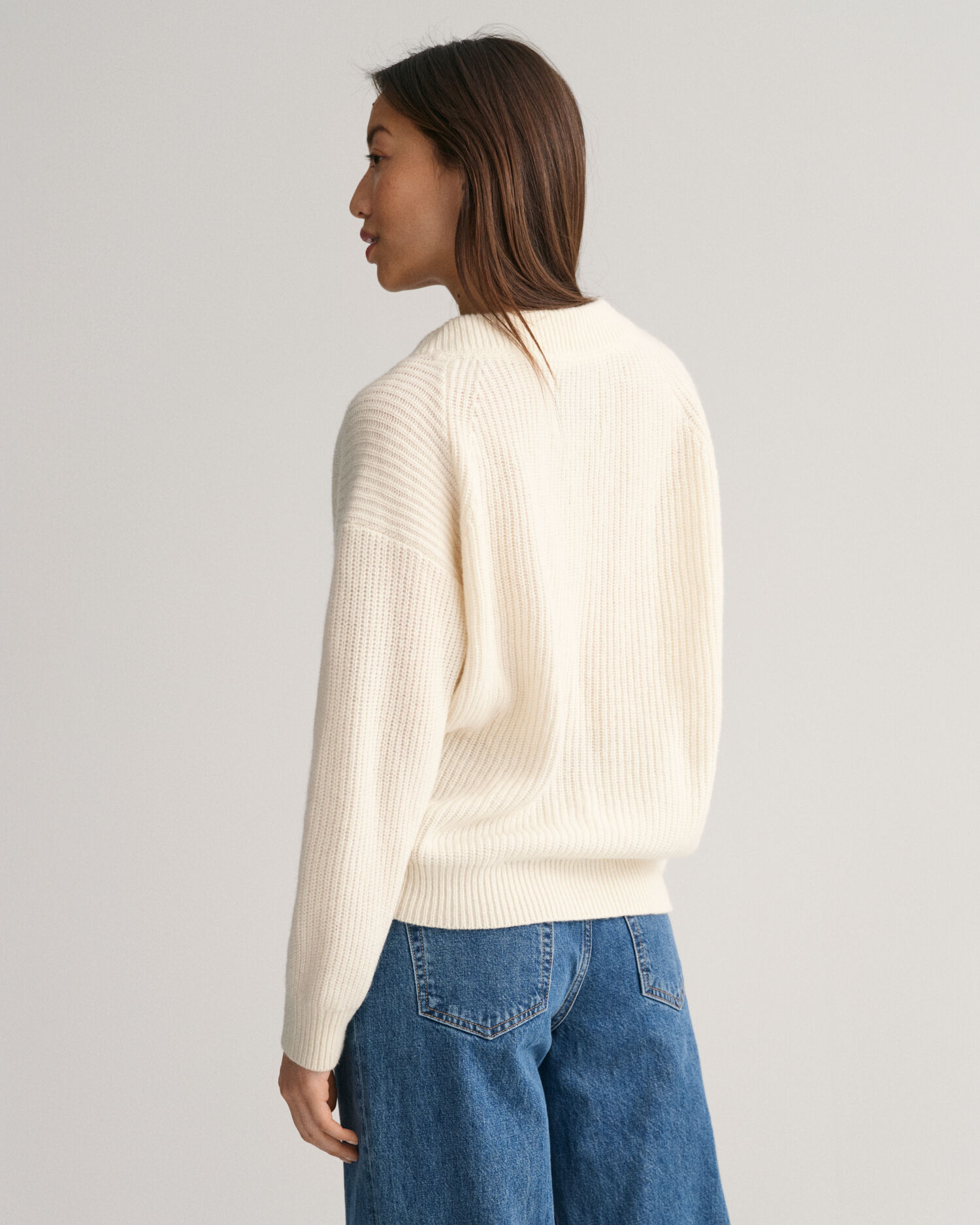 Beige sale ribbed sweater