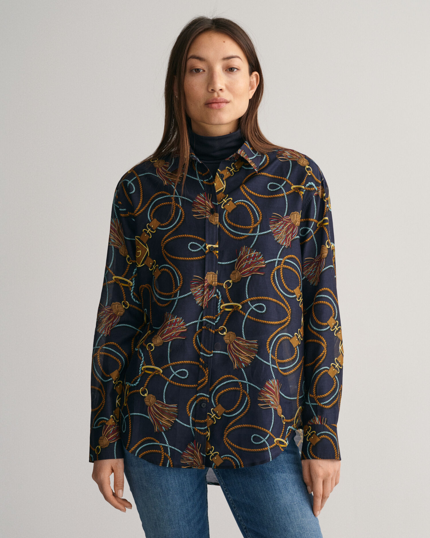 Print silk deals shirt