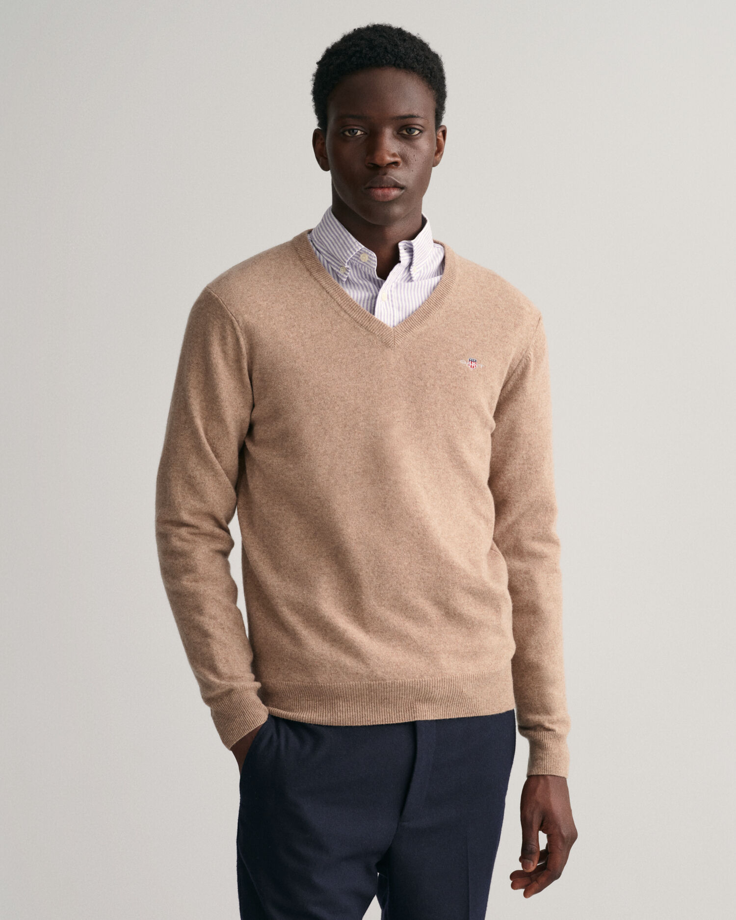 Gant v sale neck jumper mens