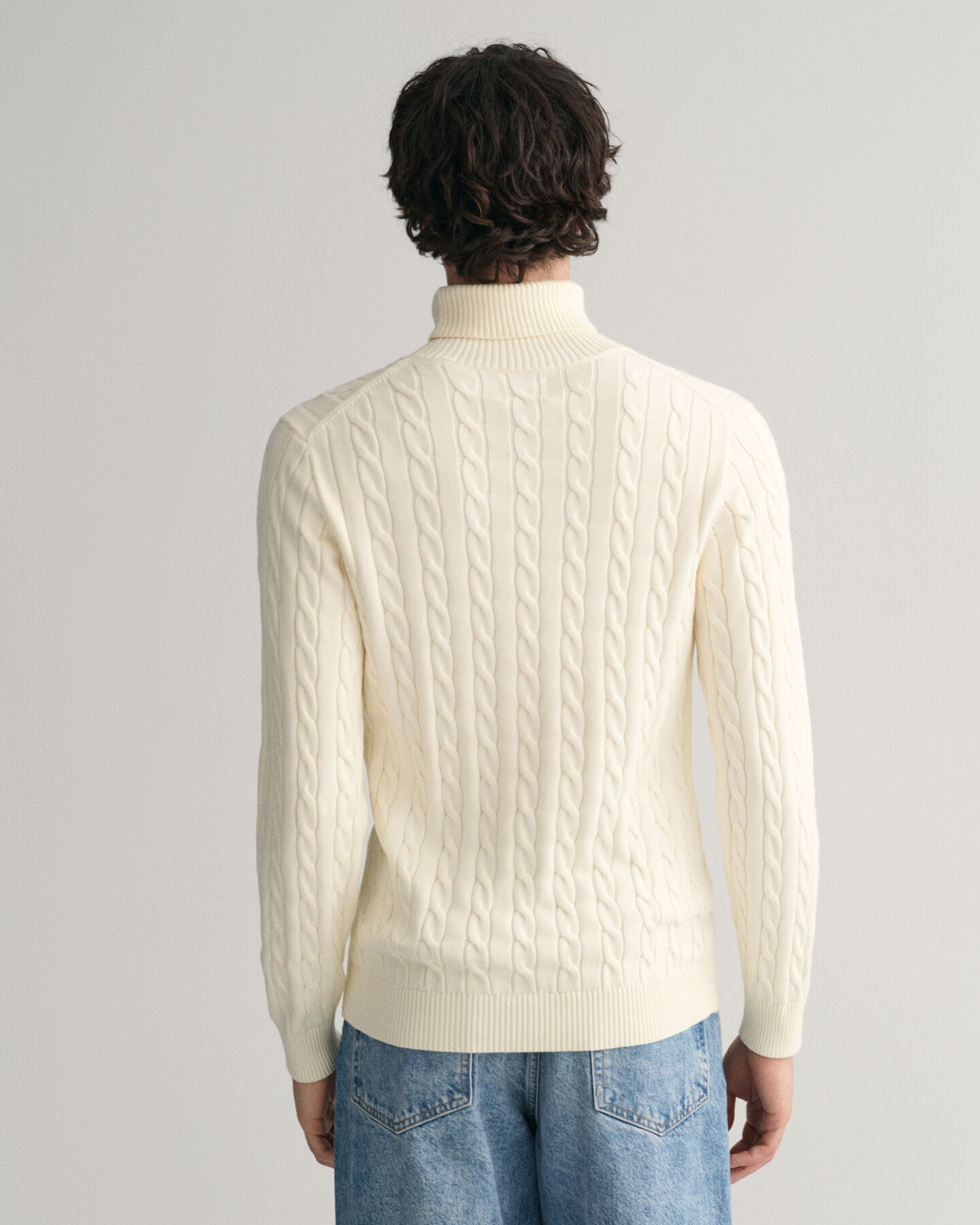 Cotton Cable Knit Turtleneck Sweater GANT