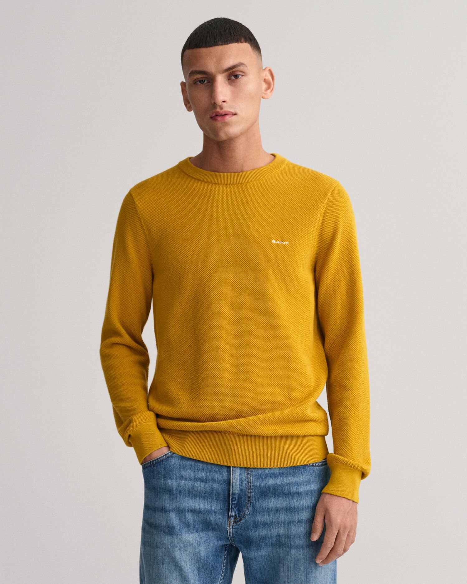 Mens yellow sale crew neck sweatshirt