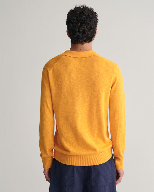 Cotton Linen Open Polo Sweater - GANT