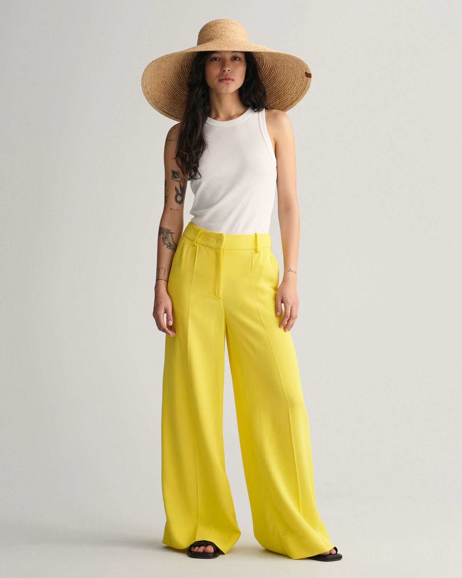 Yellow cheap wide pants