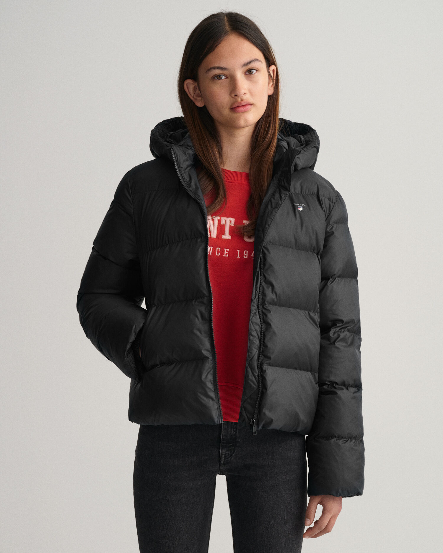 Girls black puffer deals jacket