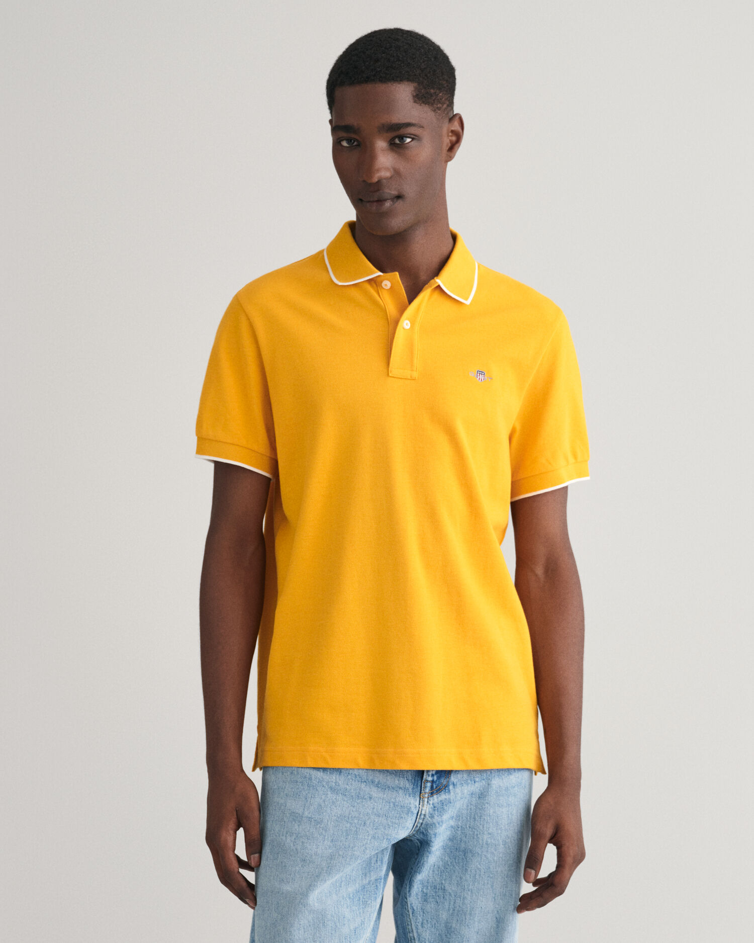 Yellow lacoste deals polo