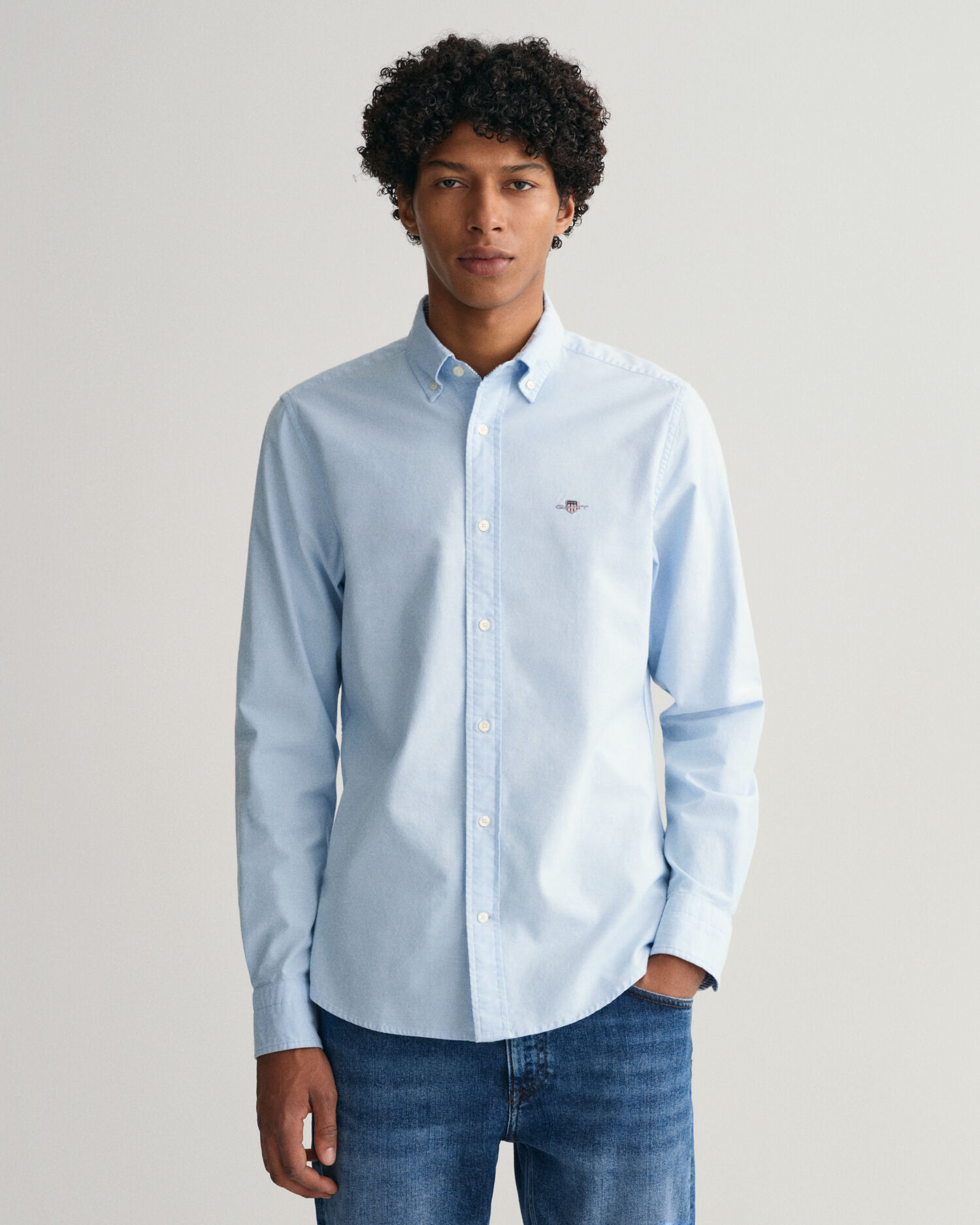 Stretch oxford discount slim fit shirt