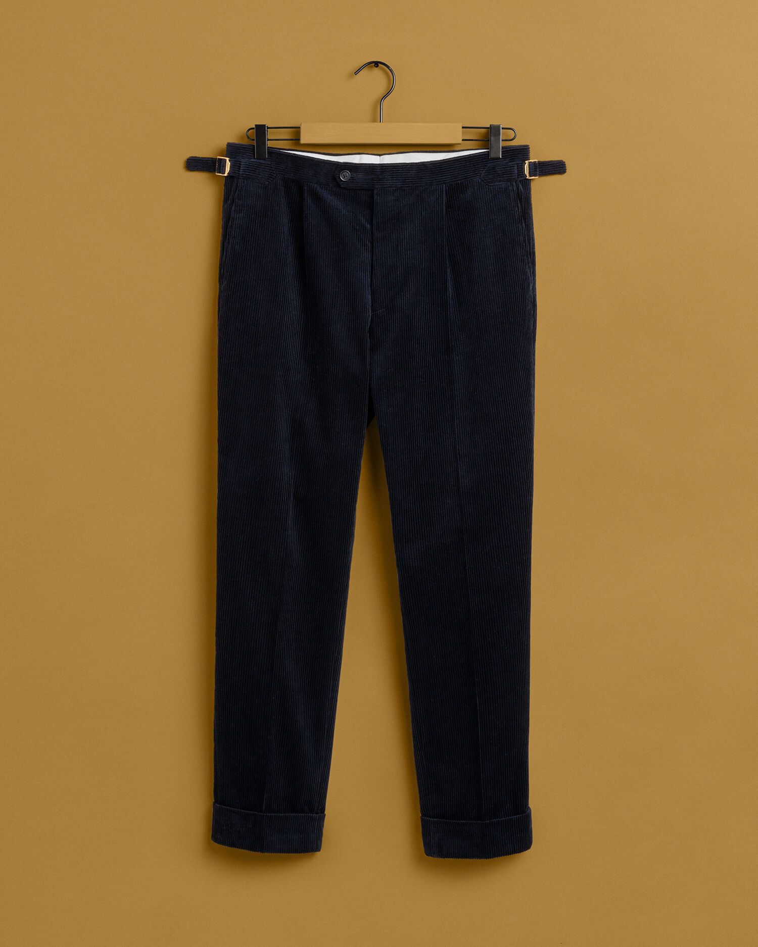 HIGH WAIST CORDUROY TROUSERS | Blue | VILA®