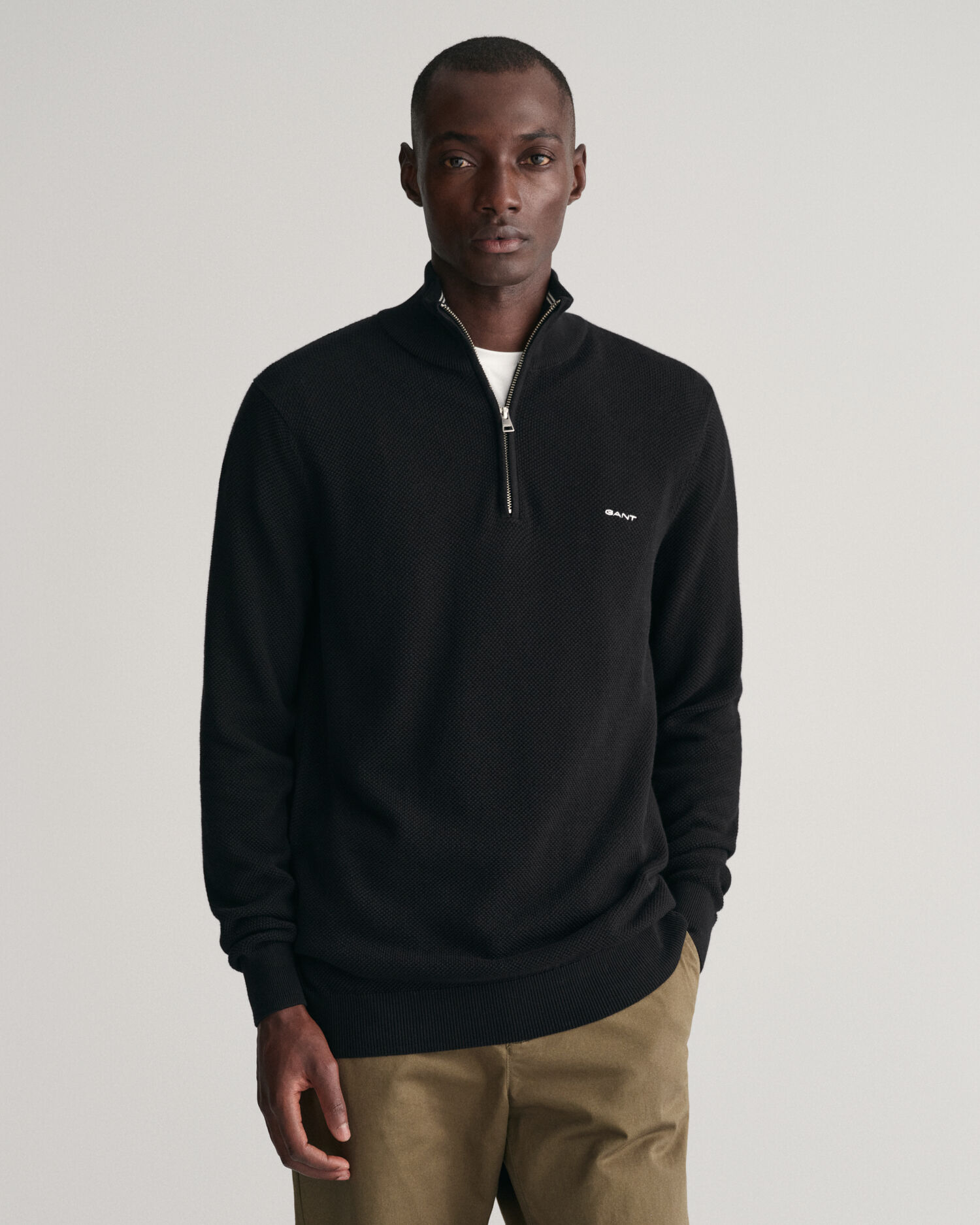 Mens cotton 2024 half zip jumper