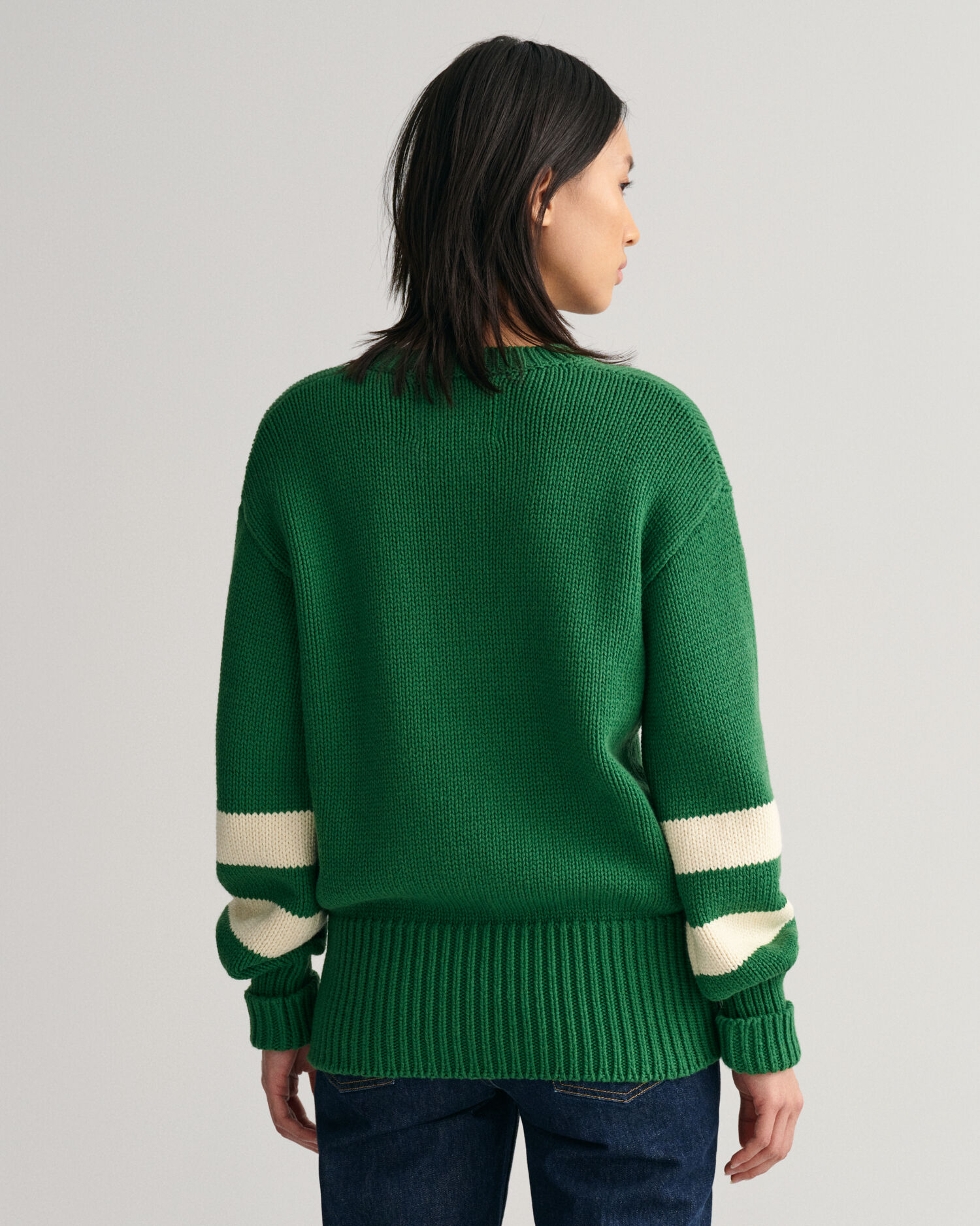 Striped 2025 green sweater