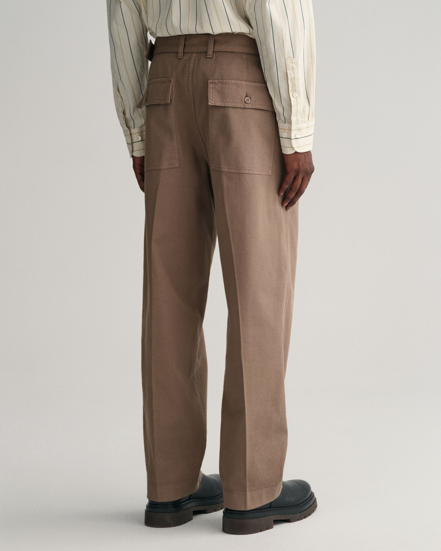 Belted Pleated Chinos