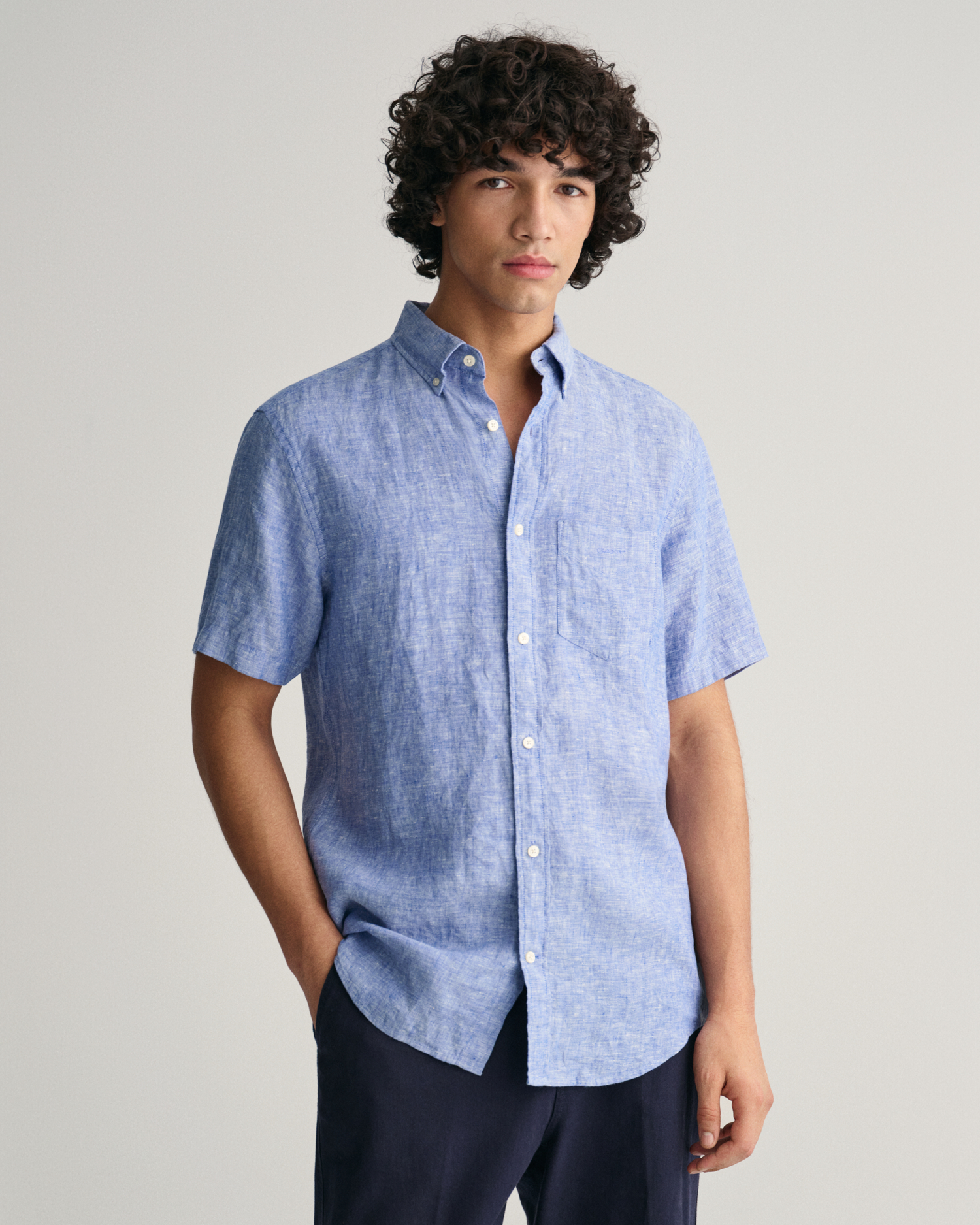 Regular Fit Linen Short Sleeve Shirt - GANT