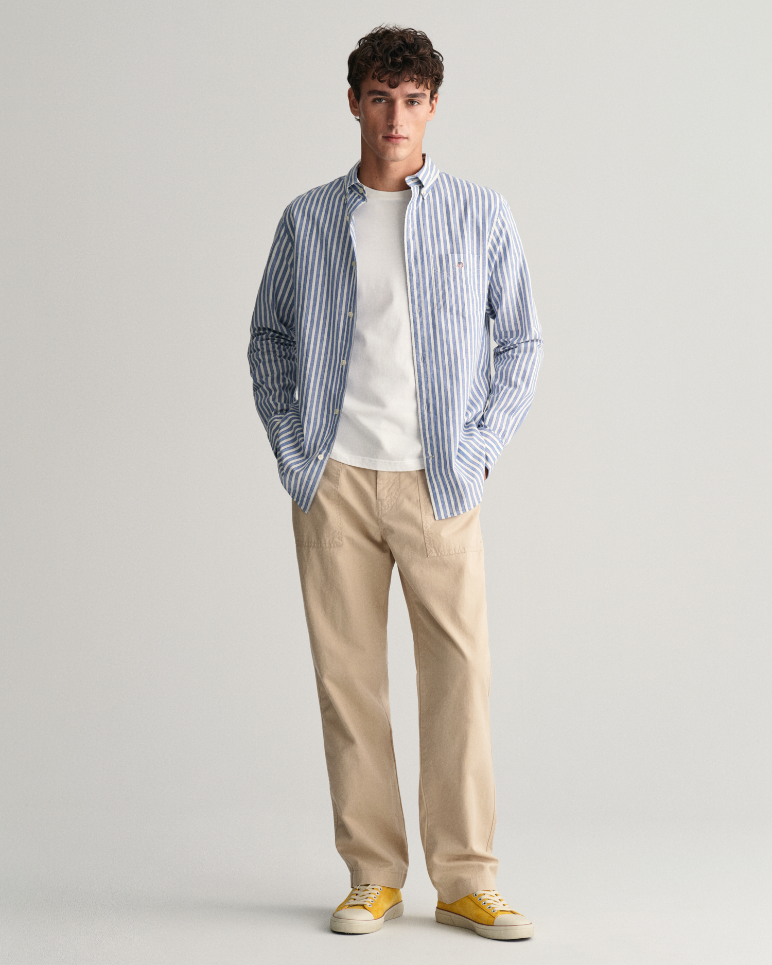 Regular Fit Cotton Linen Chinos - GANT