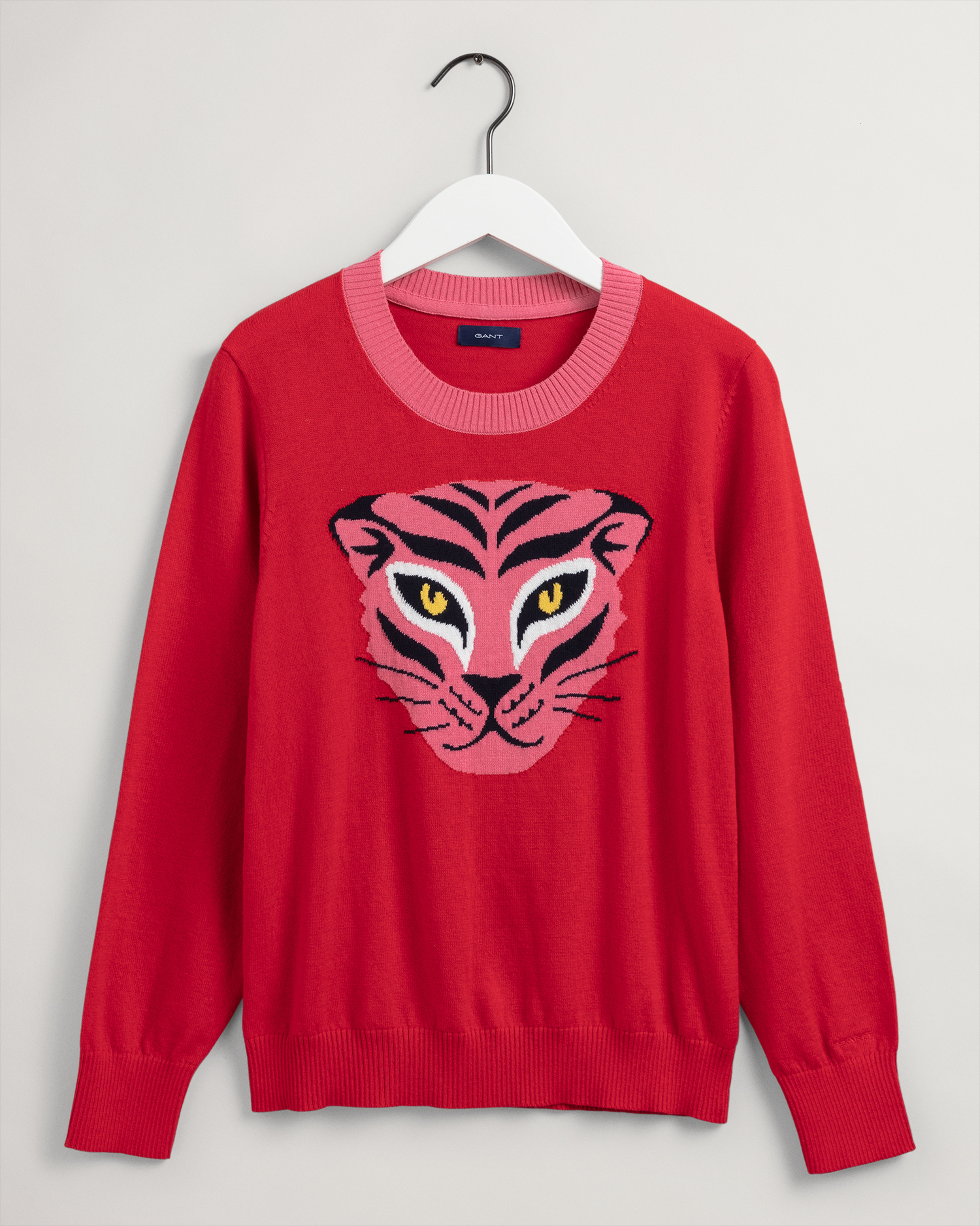 

GANT Women Tigress Intarsia Crew Neck Sweater (XS) Red