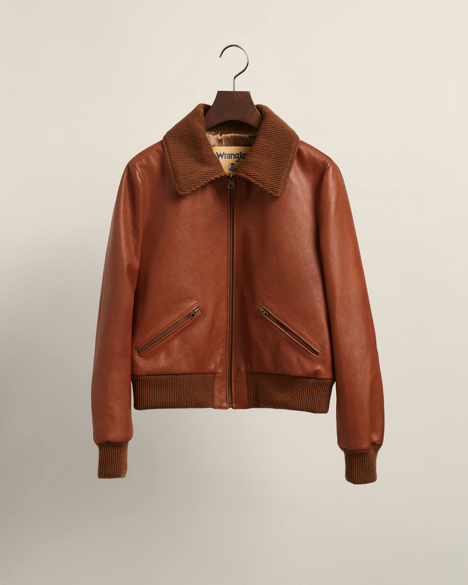 Wrangler leather clearance jacket