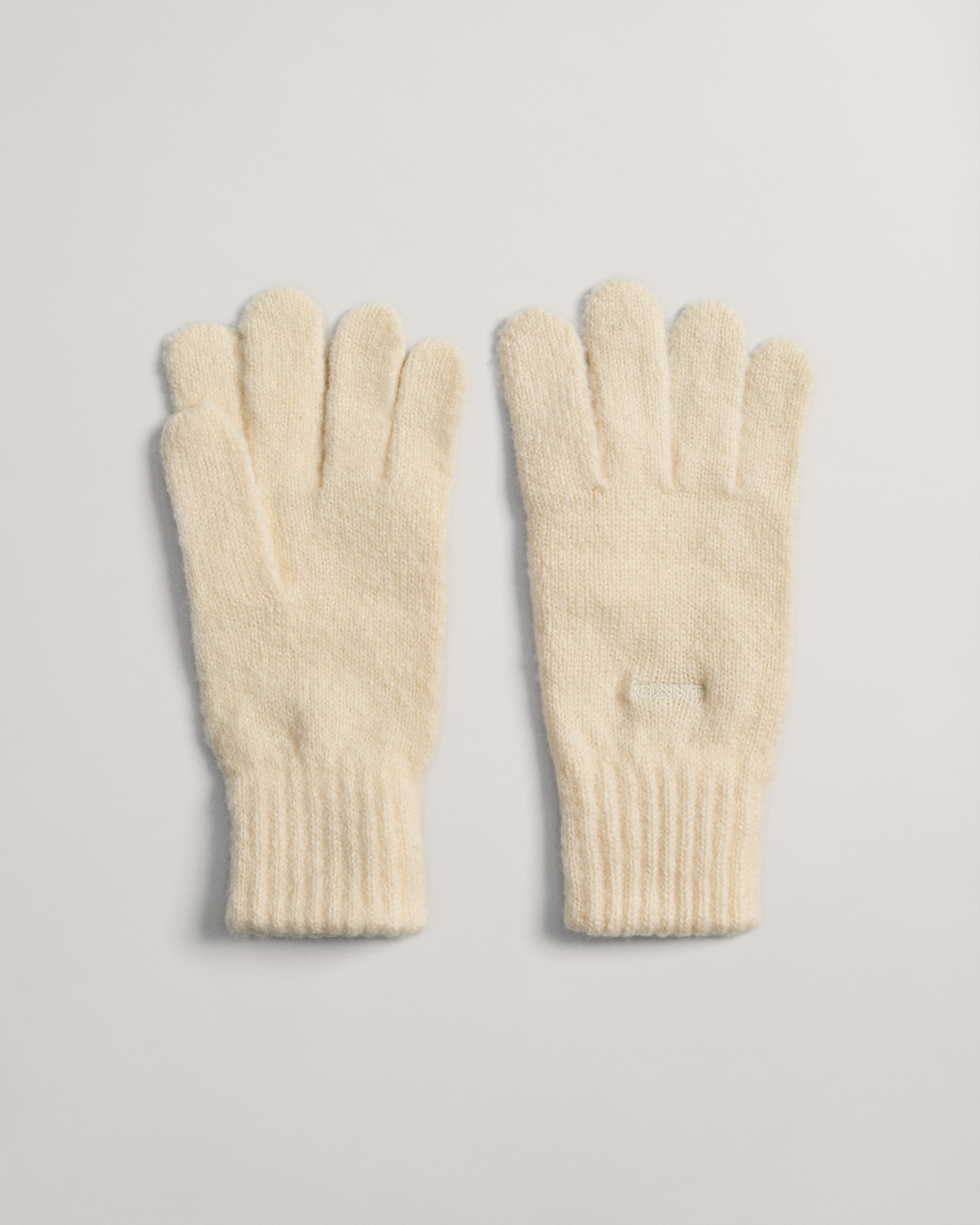 ladies cream knitted gloves