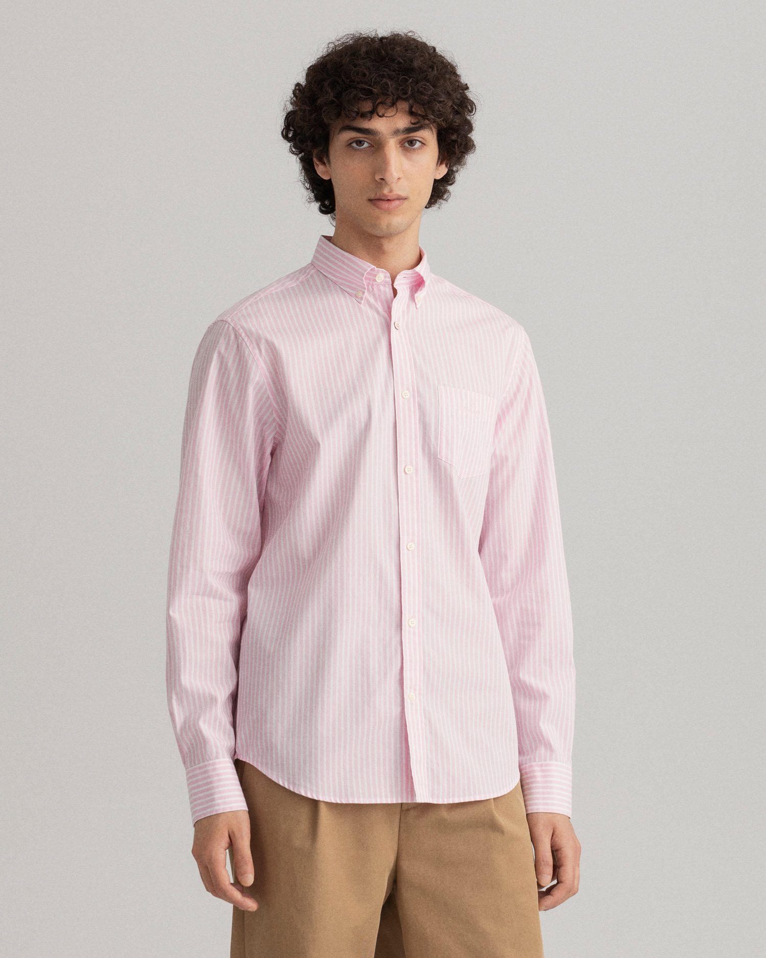 

GANT Men Regular Fit Stripe Broadcloth Shirt (XXXL) Pink