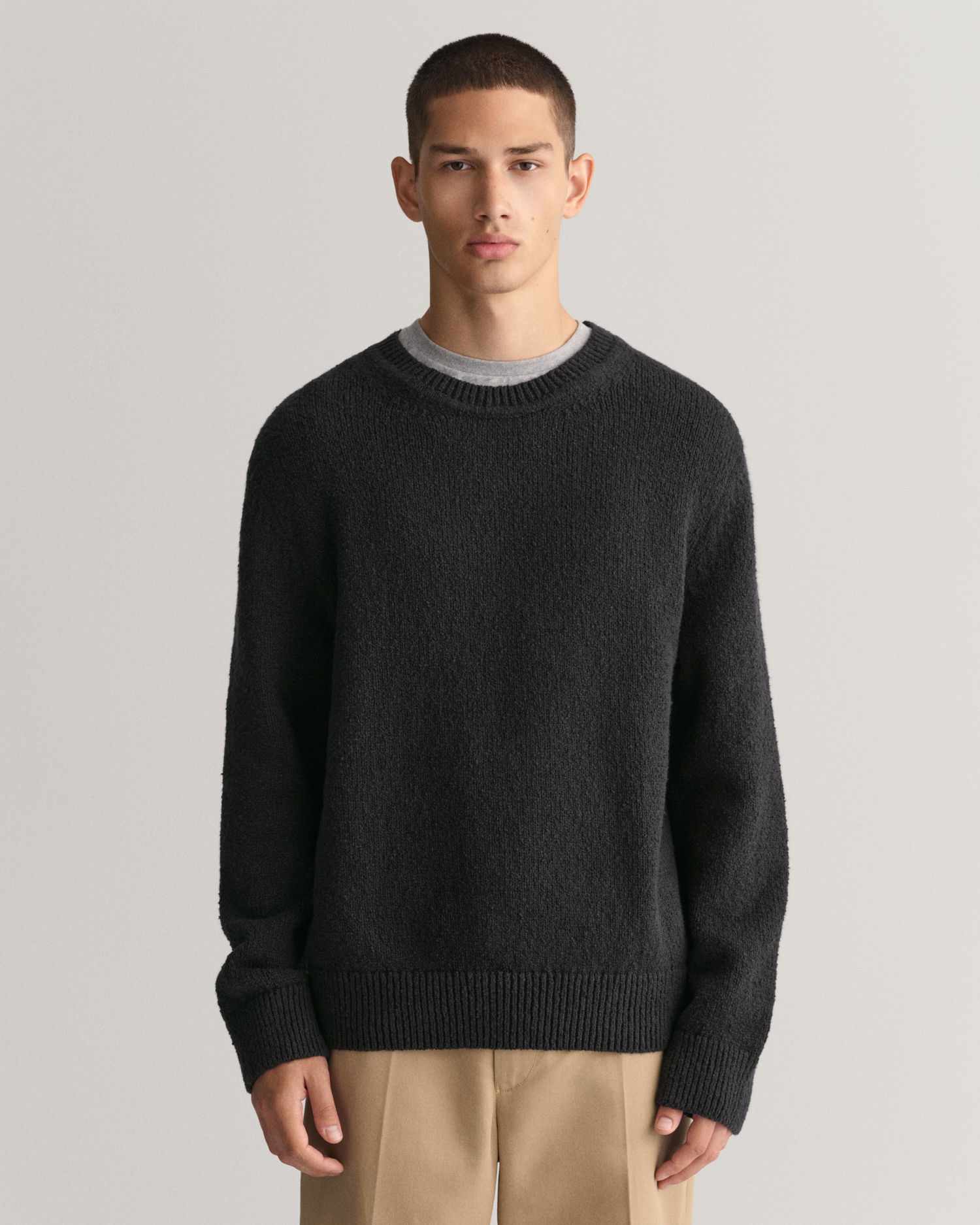 Bouclé Knit Crew Neck Sweater - GANT