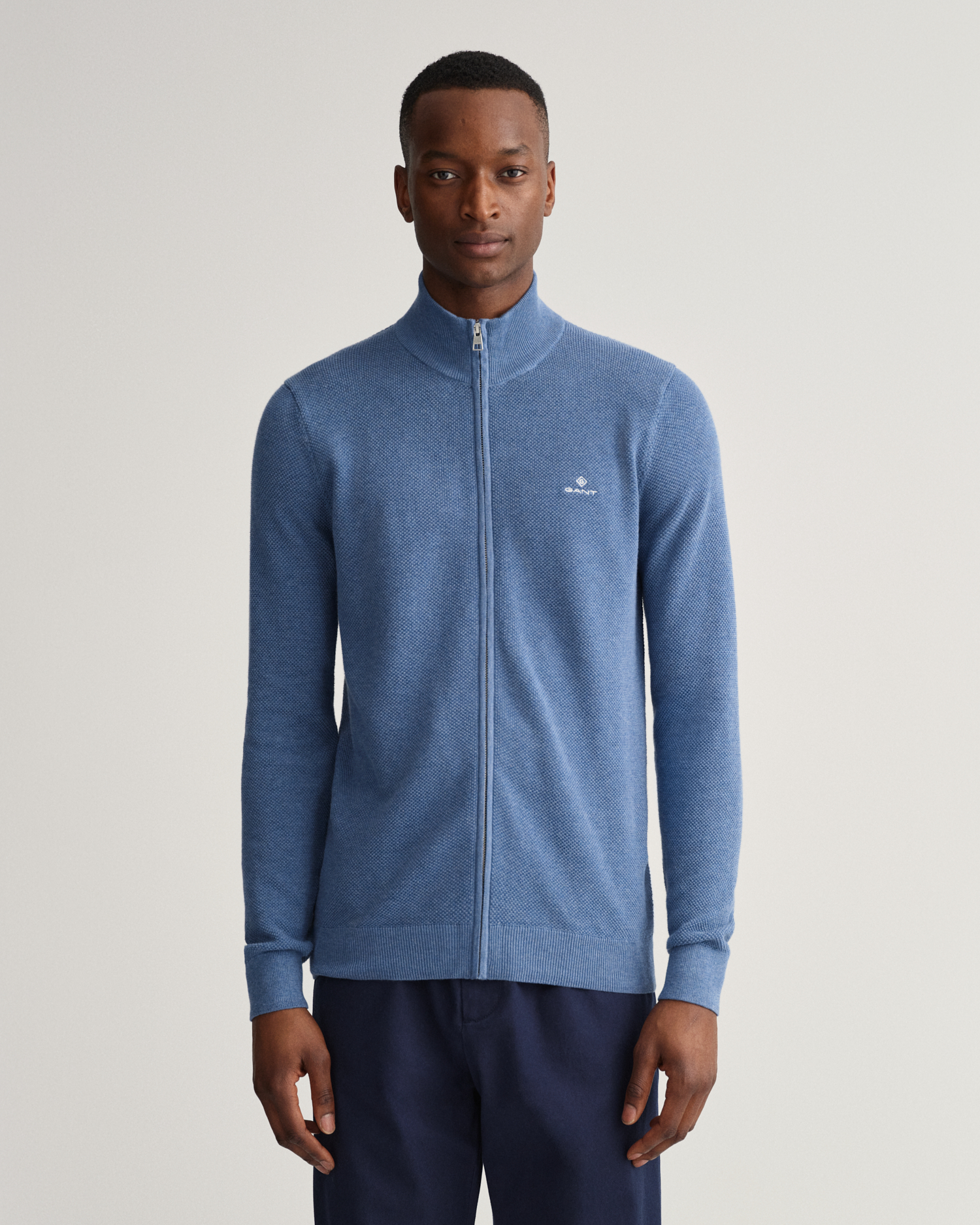 gant cotton zip cardigan