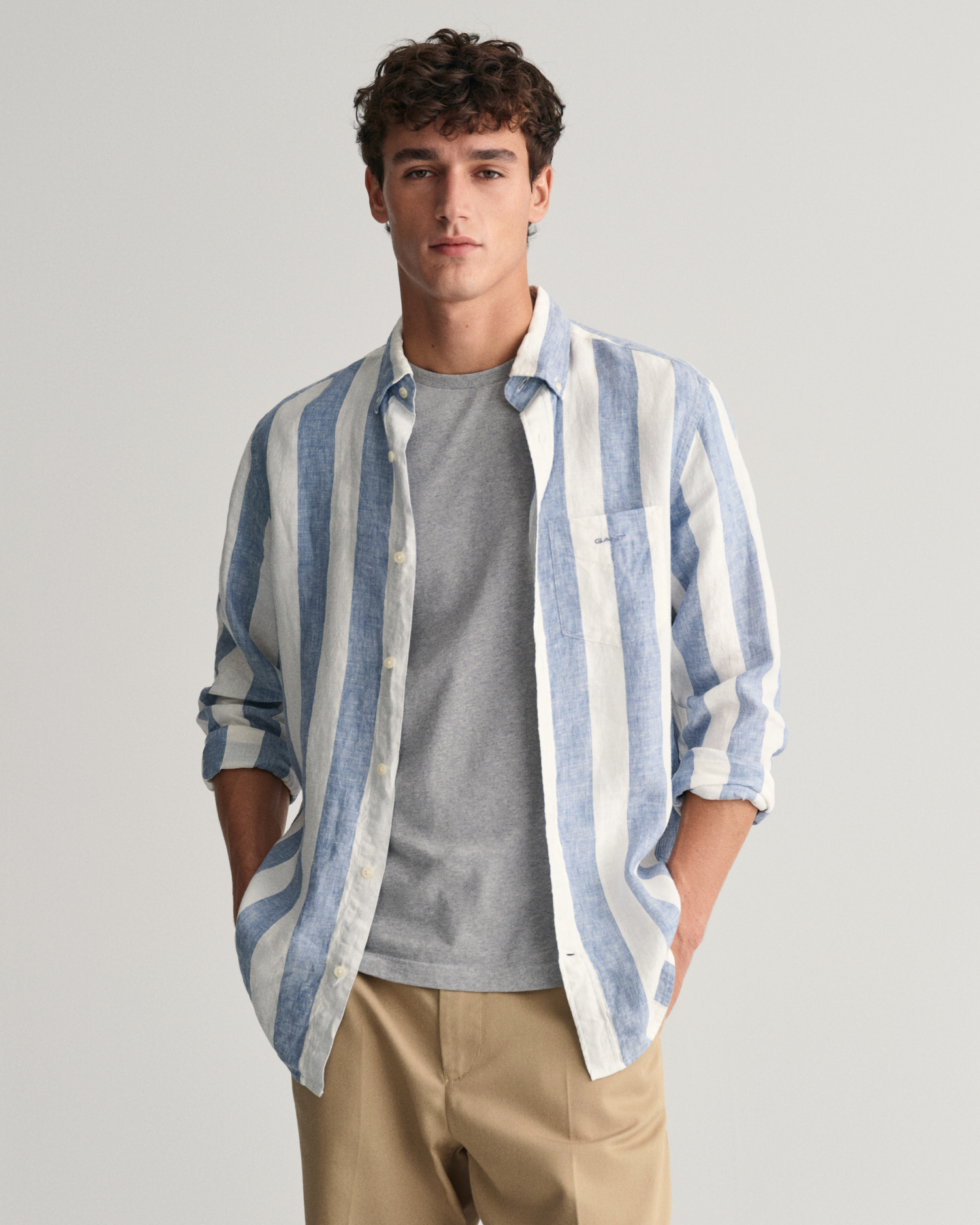 Regular Fit Bold Striped Linen Shirt - GANT