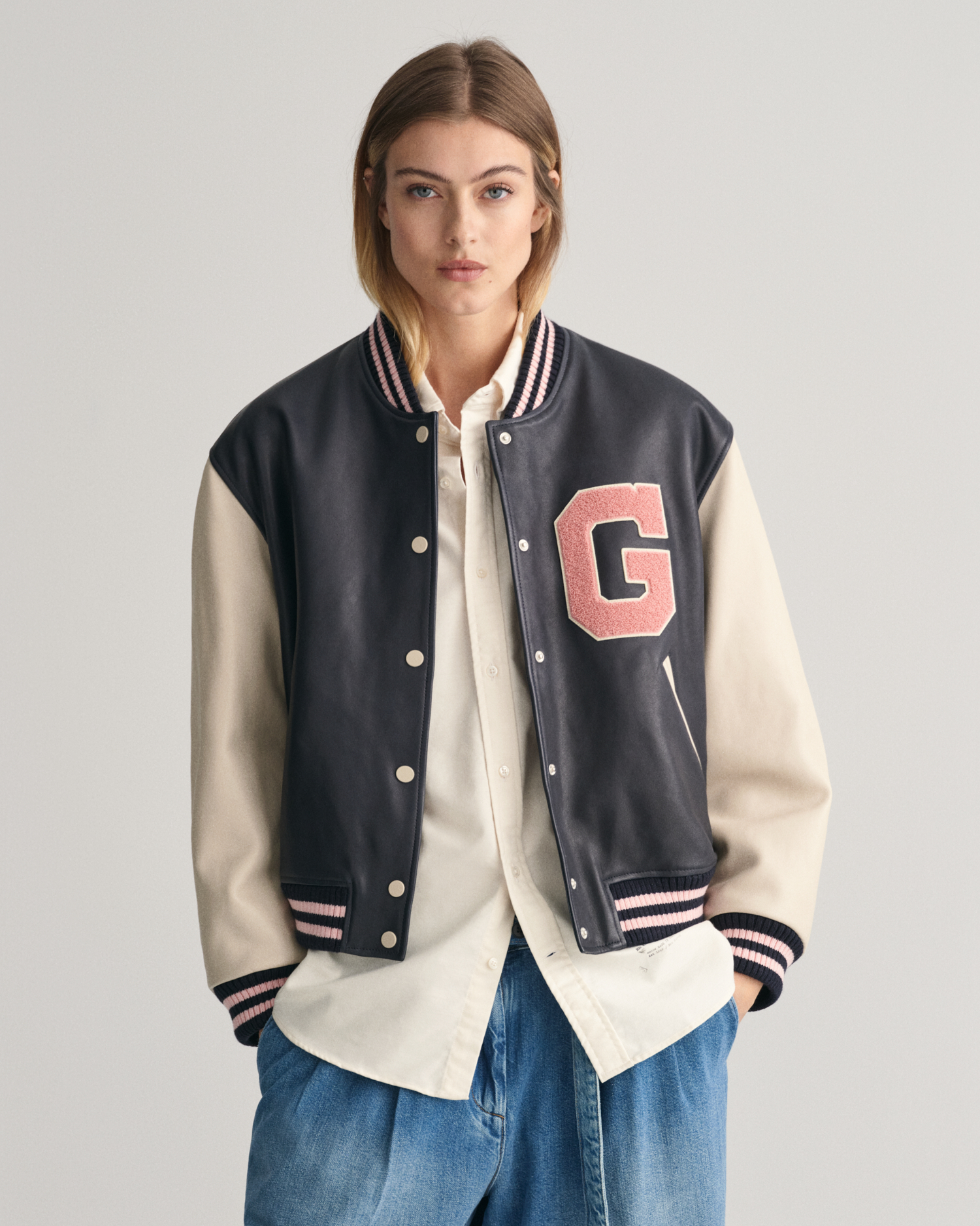 Leather Varsity Jacket - GANT