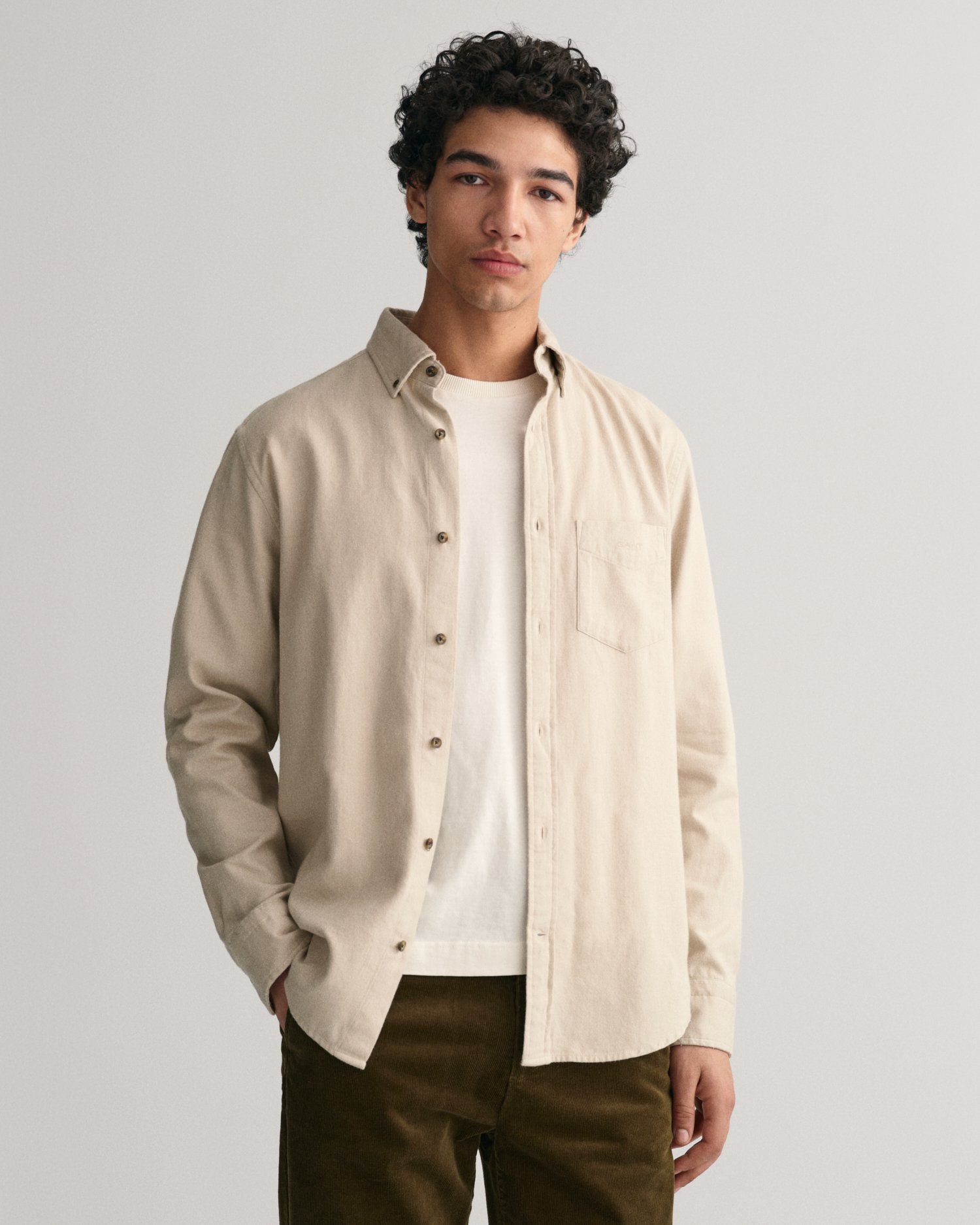 Beige on sale men shirt