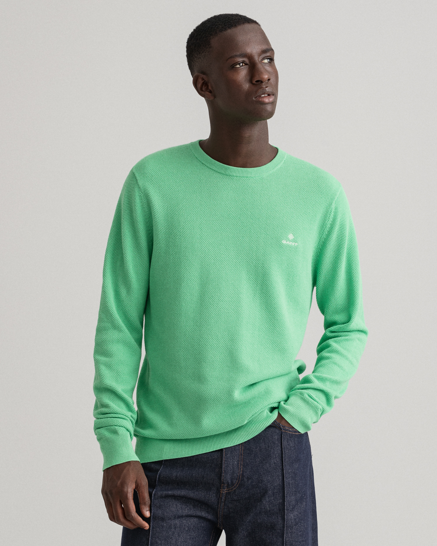 

GANT Men Cotton Piqué Crew Neck Sweater (S)