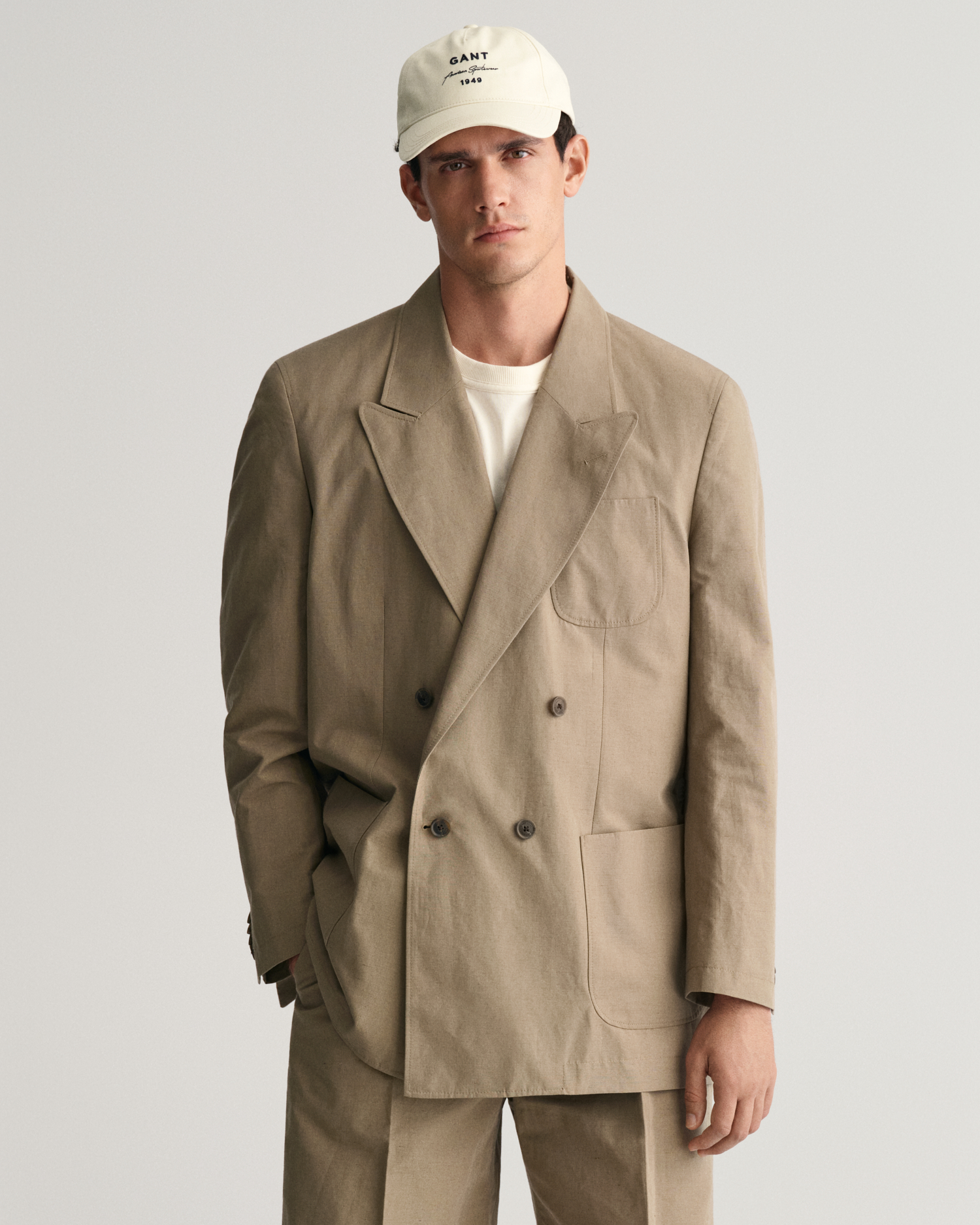 Oversized Double Breasted Safari Suit Blazer