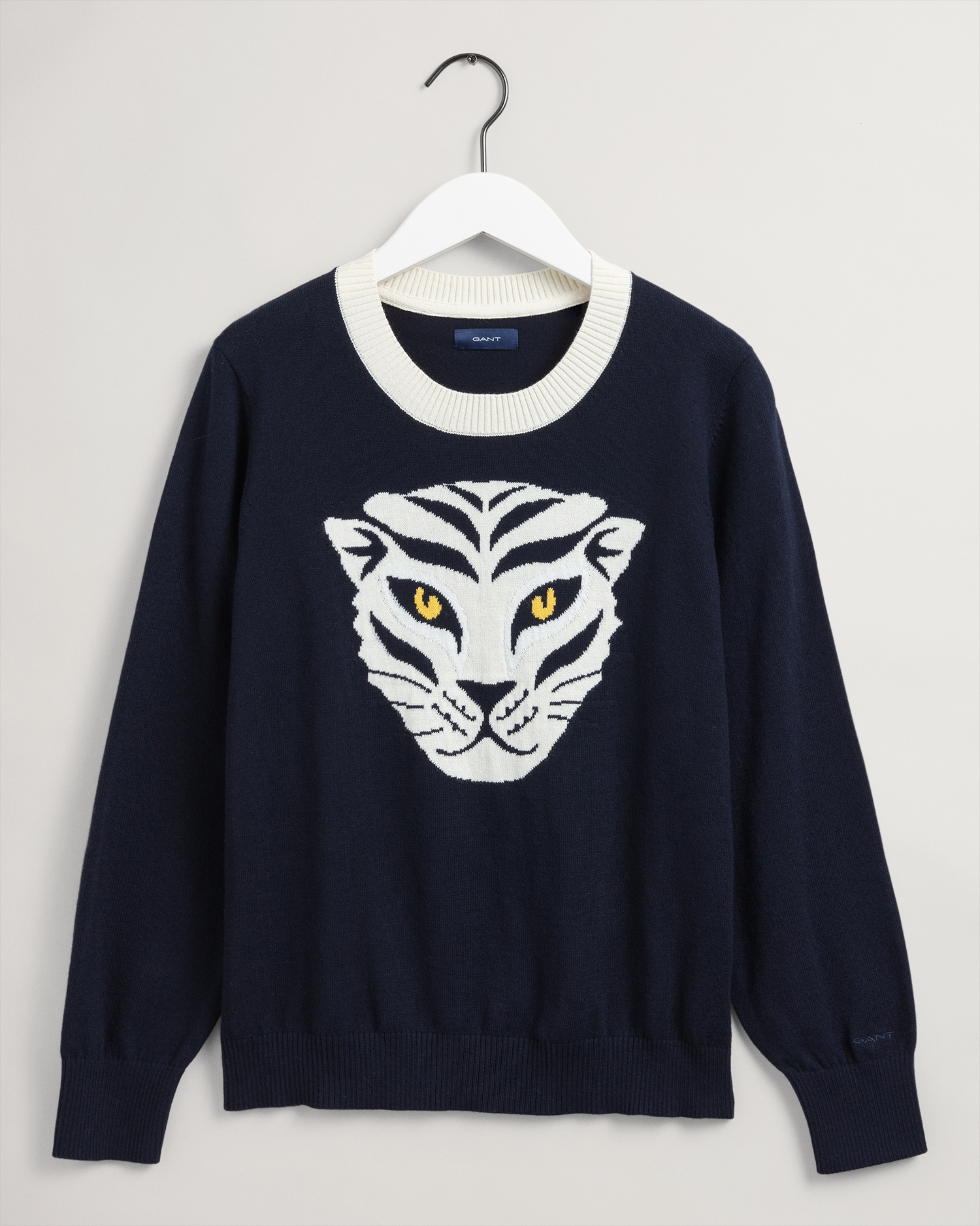 

GANT Women Tigress Intarsia Crew Neck Sweater (XL) Blue