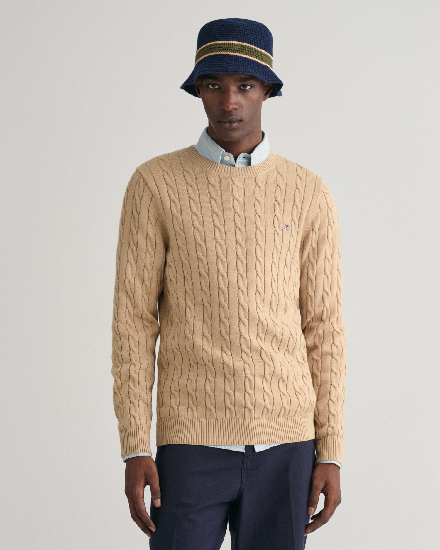 Gant crew neck 2024 cable knit jumper