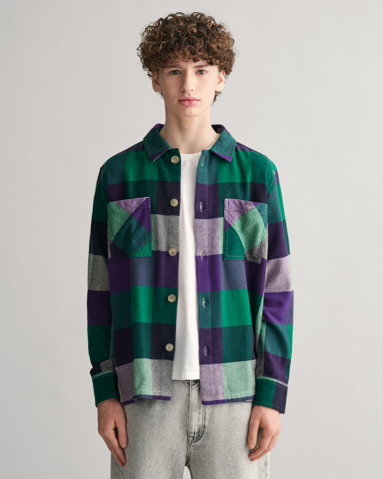 Teens Shield Checked Overshirt - GANT